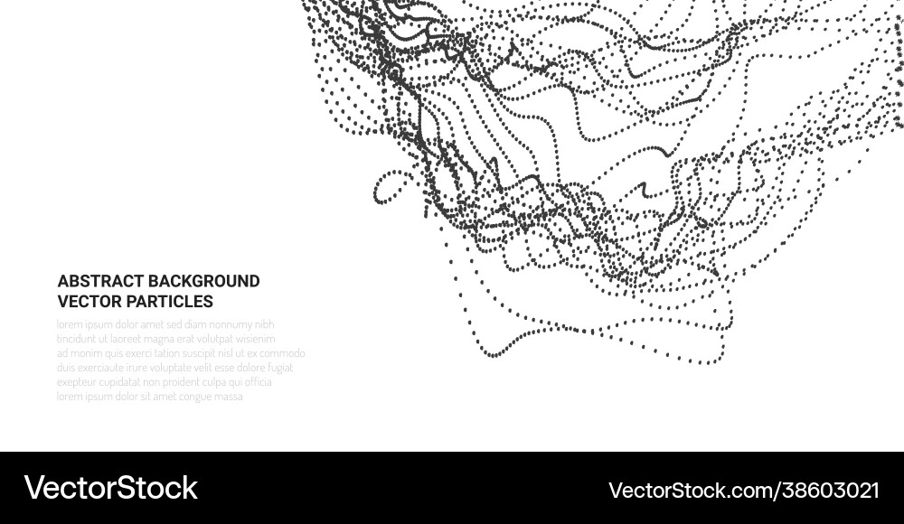 Abstract 3d image with particle flow movement vector image
