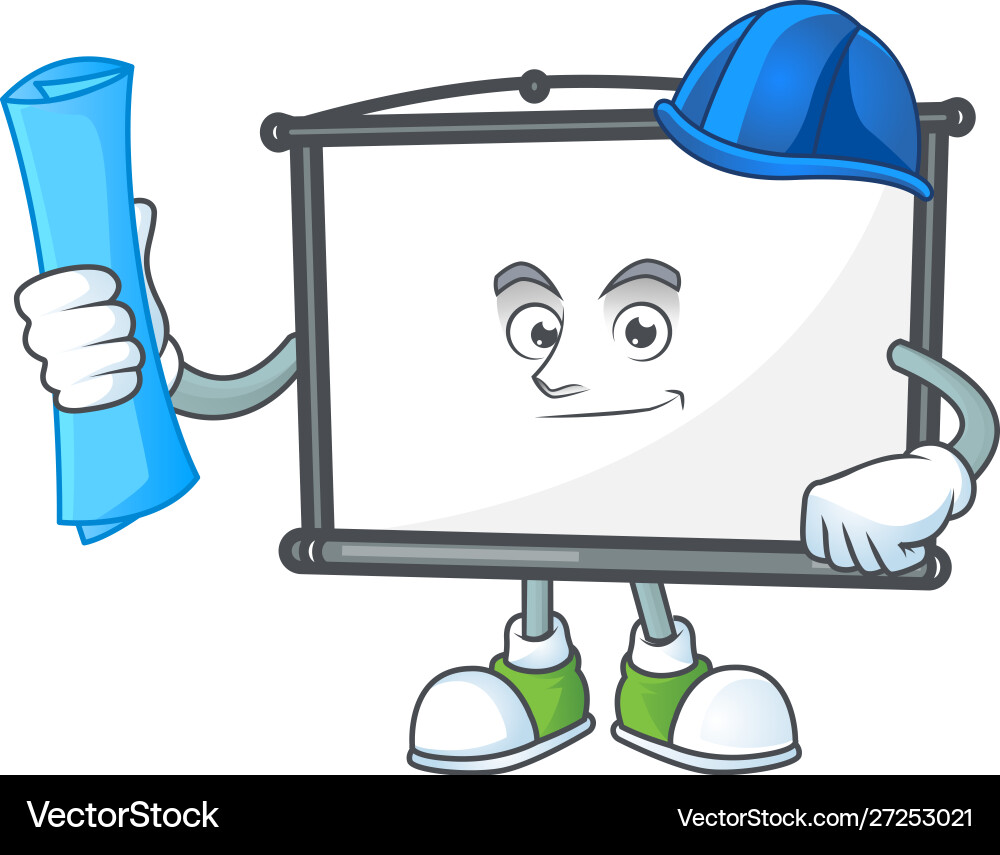 Architect empty project screen mascot for display Architect empty project screen mascot for display vector image