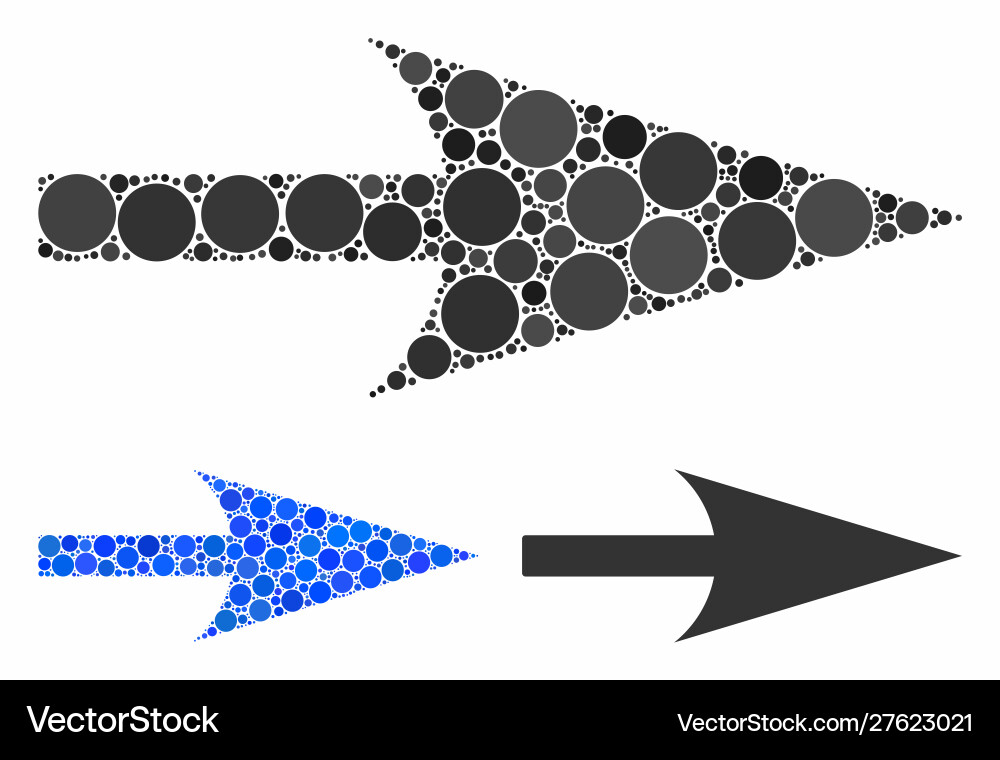 Arrow axis x composition icon circle dots Arrow axis x composition icon circle dots vector image