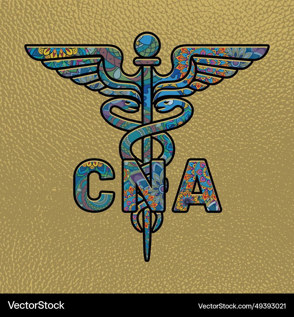 Cna nurse medical symbol caduceus Cna nurse medical symbol caduceus vector image