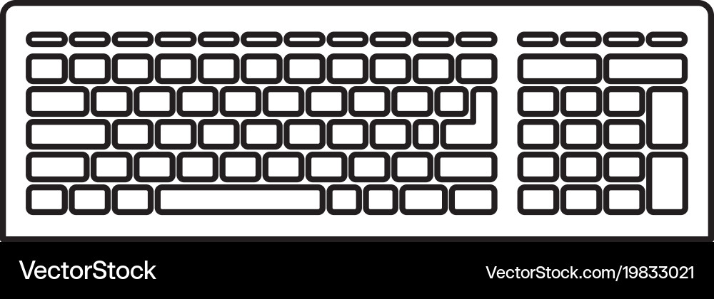 Computer keyboard icon in black contour Vector Image