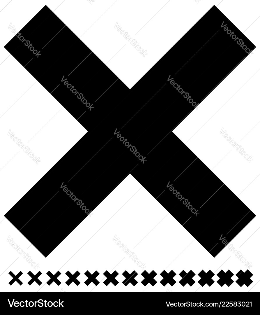 Cross symbol with different weights included Cross symbol with different weights included vector image