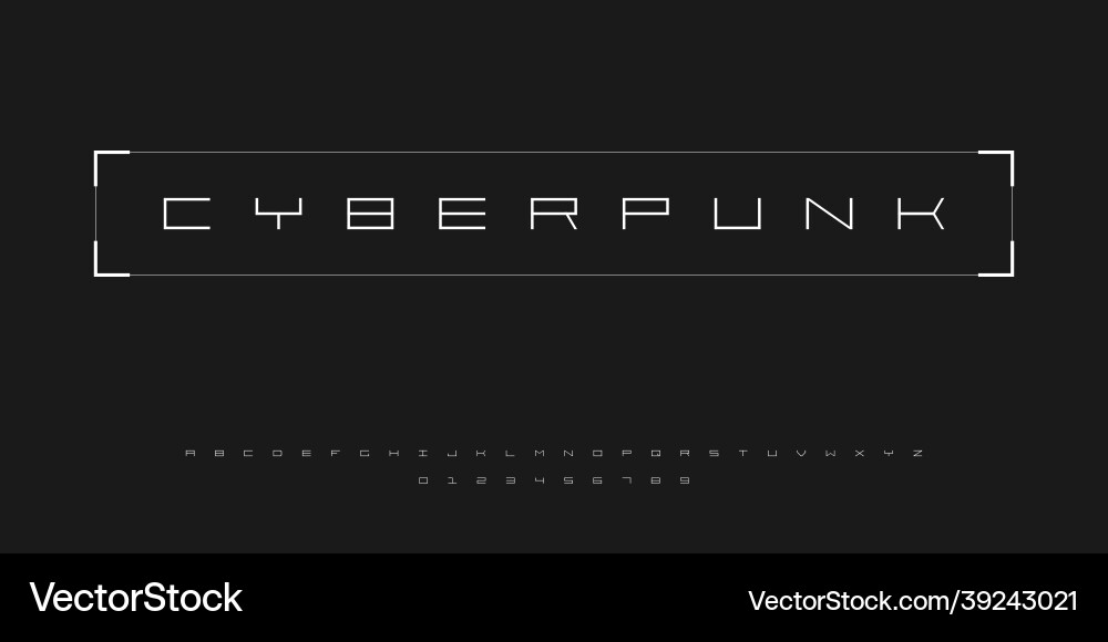Cyberpunk Font - Tech HUD Style vector image