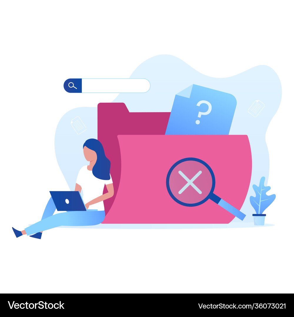 Data search not found concept Data search not found concept vector image