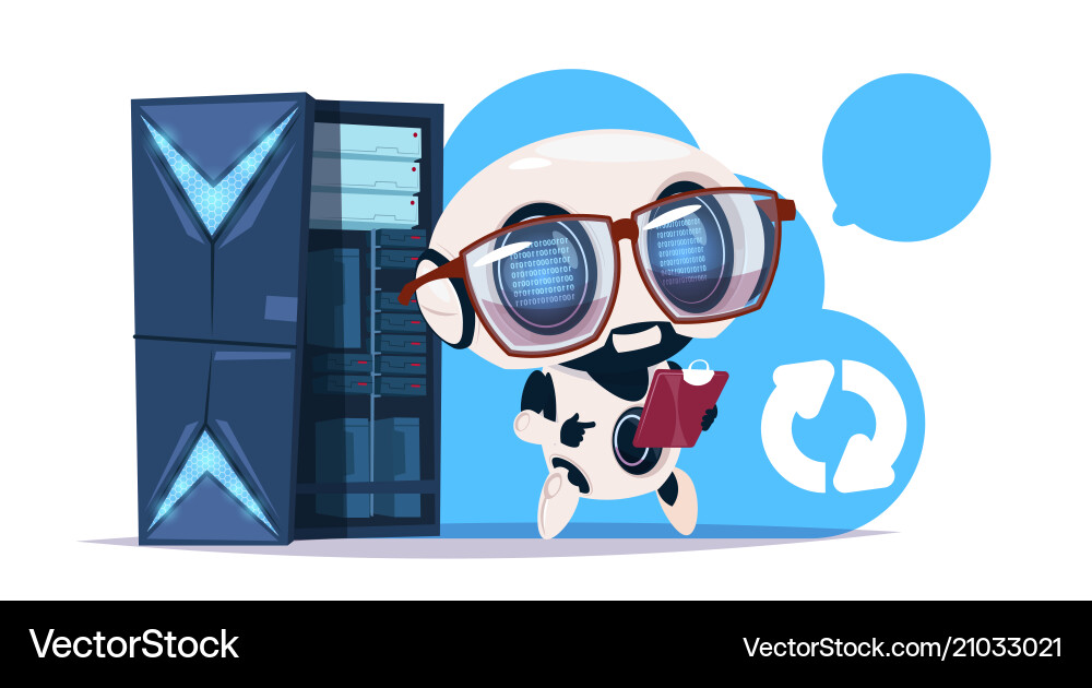 Data storage artificial intelligence center Data storage artificial intelligence center vector image