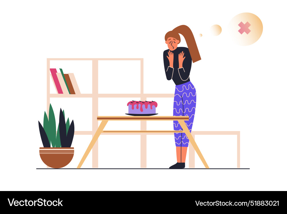 Diet with not sweet program web concept Diet with not sweet program web concept vector image