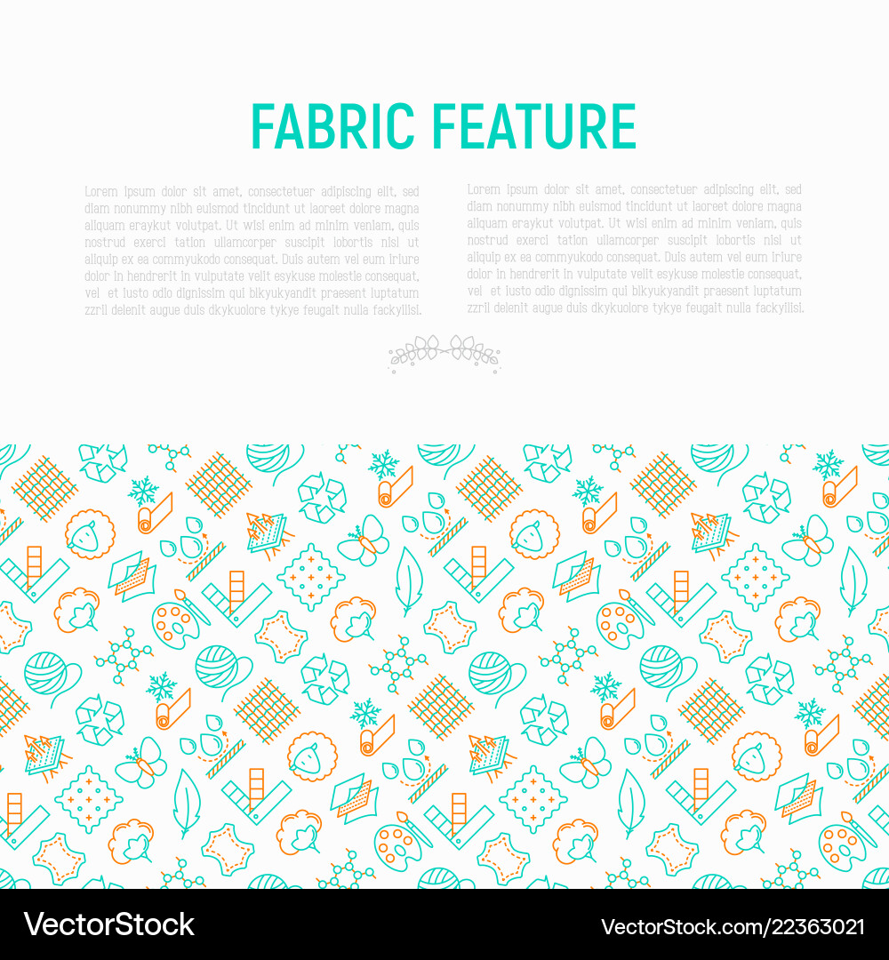 Fabric feature concept with thin line icons Fabric feature concept with thin line icons vector image