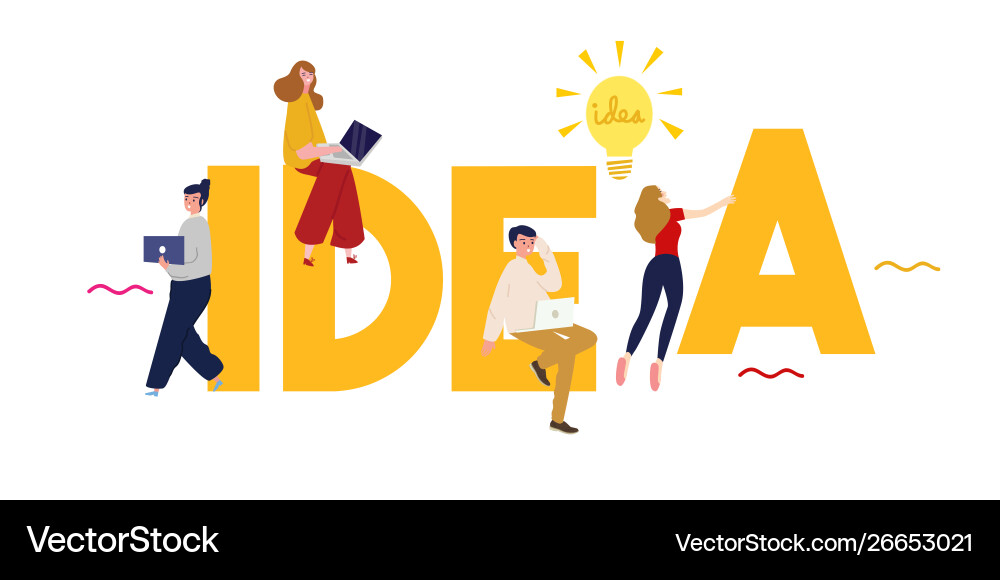 Idea modern typography design in large text Idea modern typography design in large text Vector Image