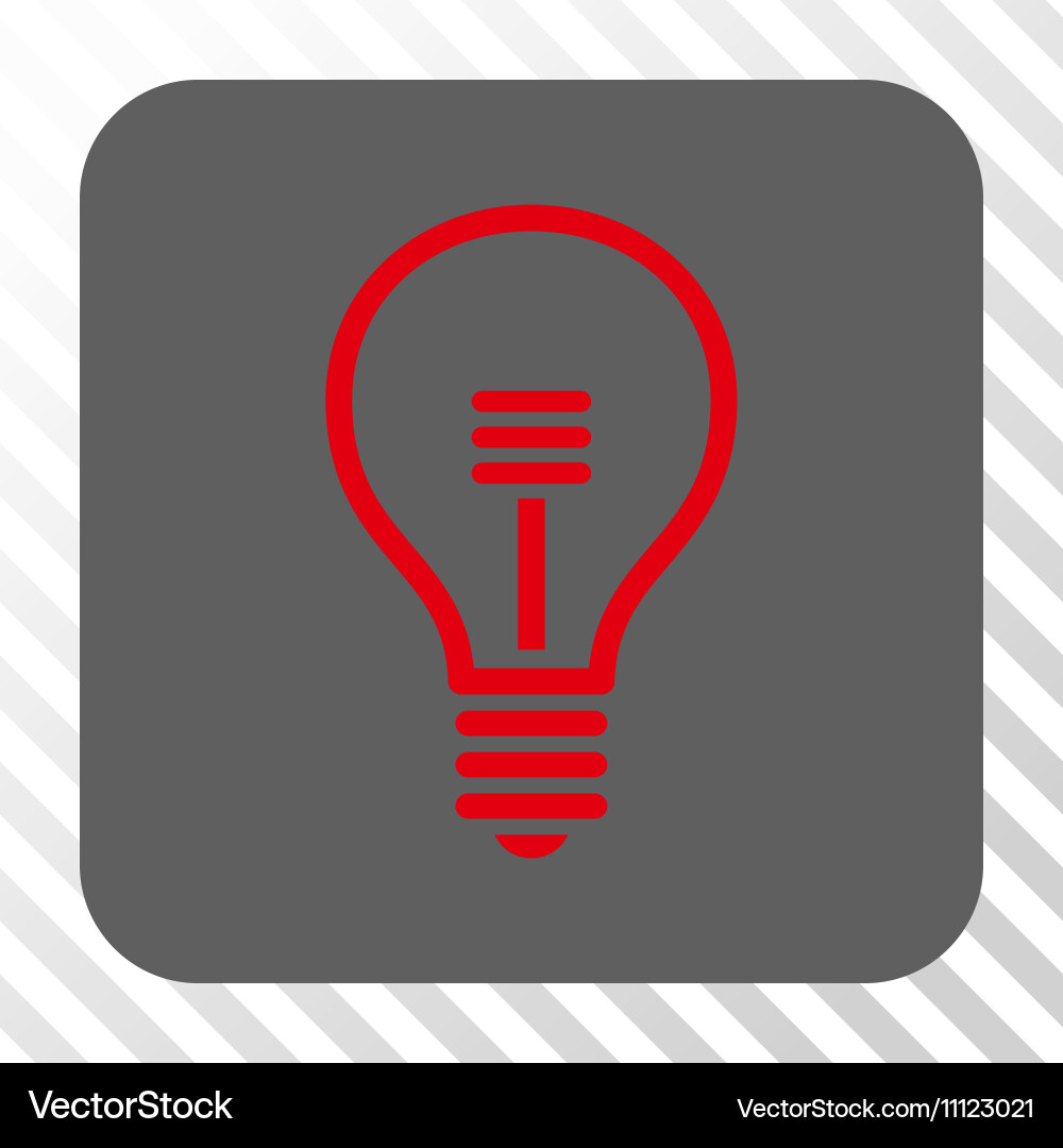 Lamp bulb rounded square button vector image
