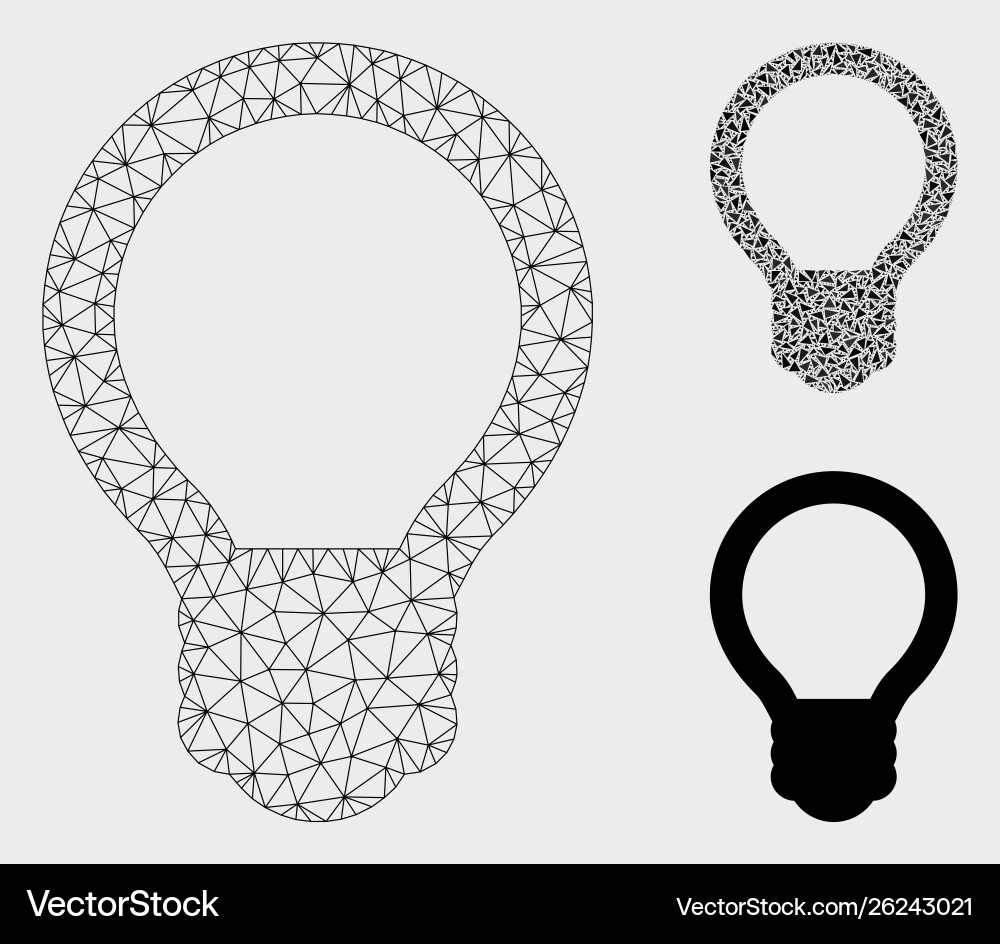 Light bulb mesh 2d model and triangle Light bulb mesh 2d model and triangle vector image