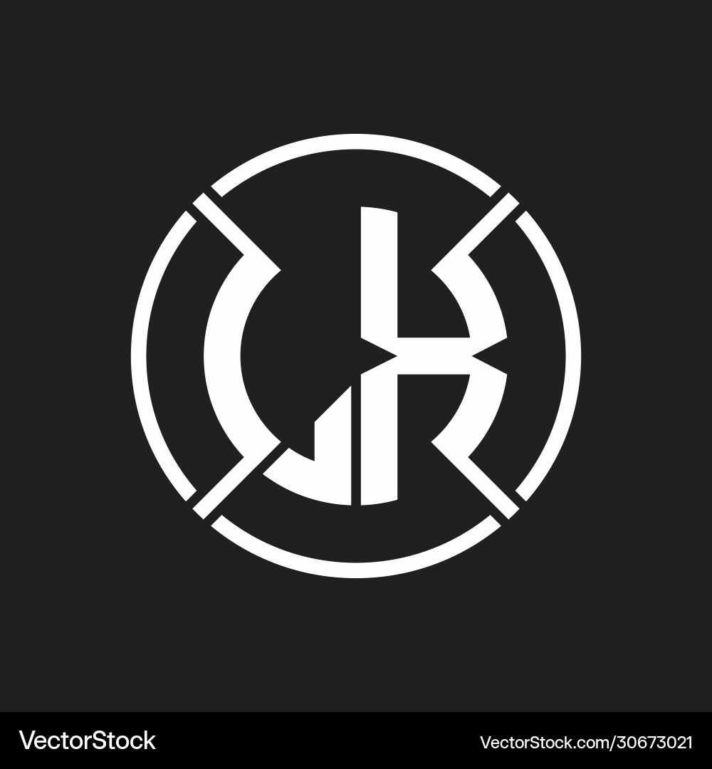 Lx logo monogram with four part circle slash Vector Image