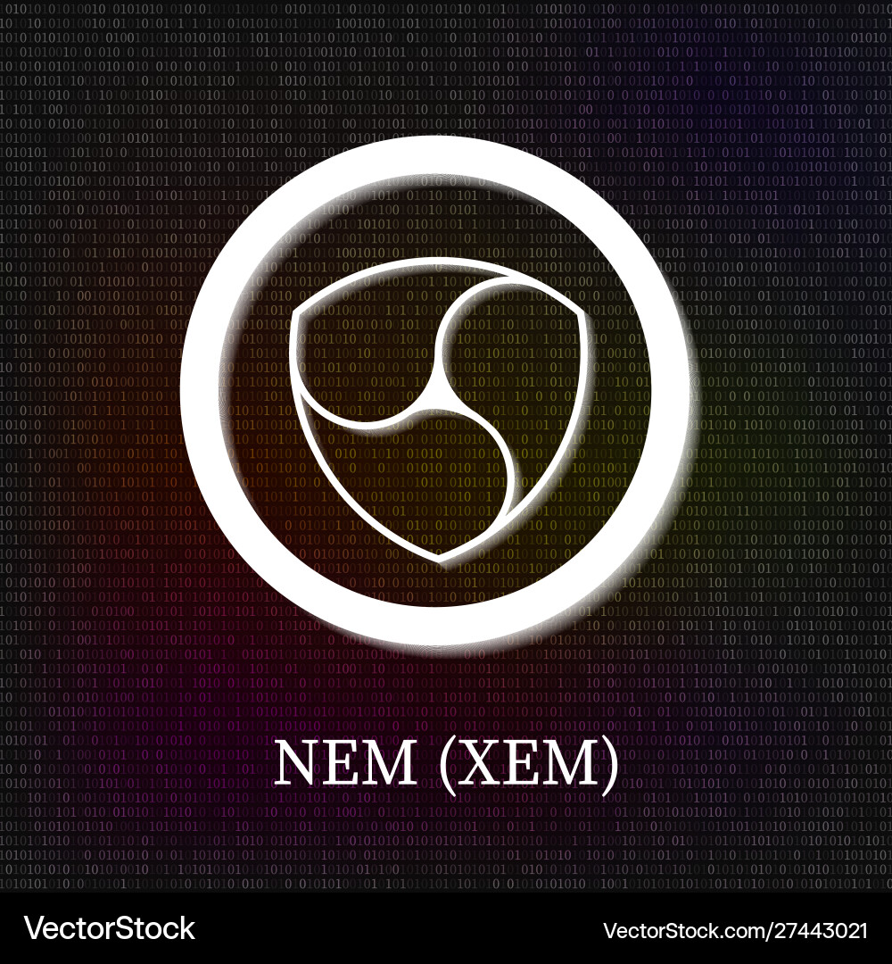Nem symbol on dark binary code background Nem symbol on dark binary code background vector image