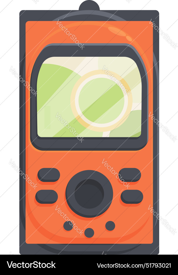 Orange gps device displaying location on screen Vector Image