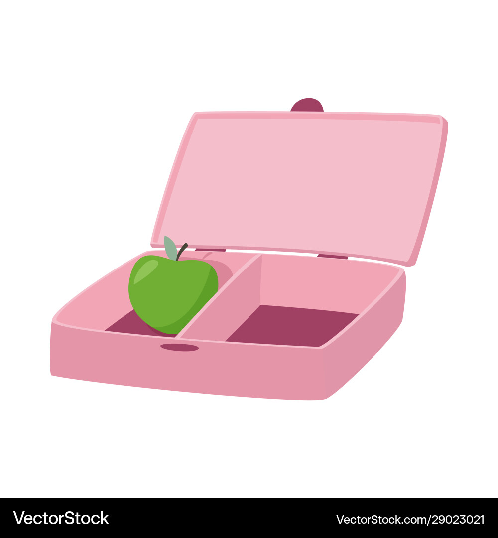 Pink Lunchbox with Apple Vector Image