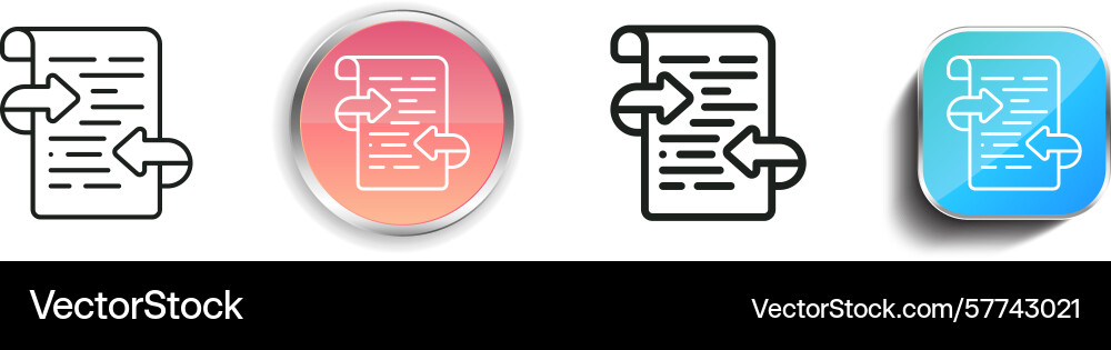 Revision icon thin linear regular and button vector image