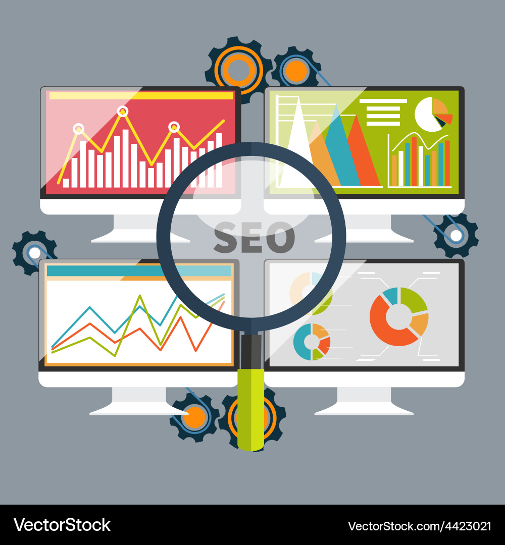 Seo optimization programming process vector image