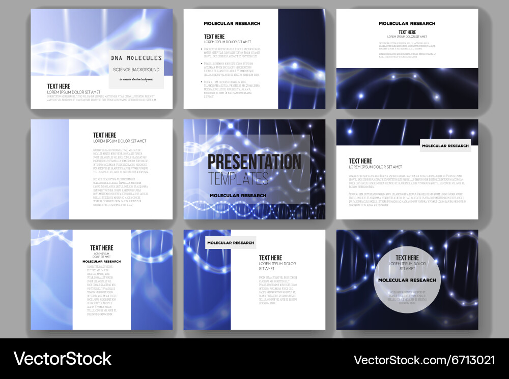 Set of 9 templates for presentation slides vector image