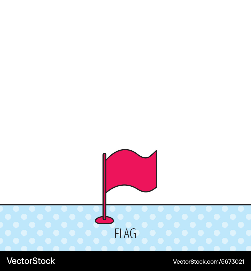 Waving flag icon location pointer sign vector image