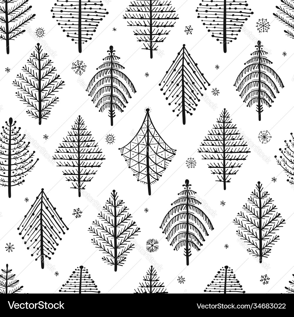 Abstract geometric trees seamless pattern Abstract geometric trees seamless pattern vector image