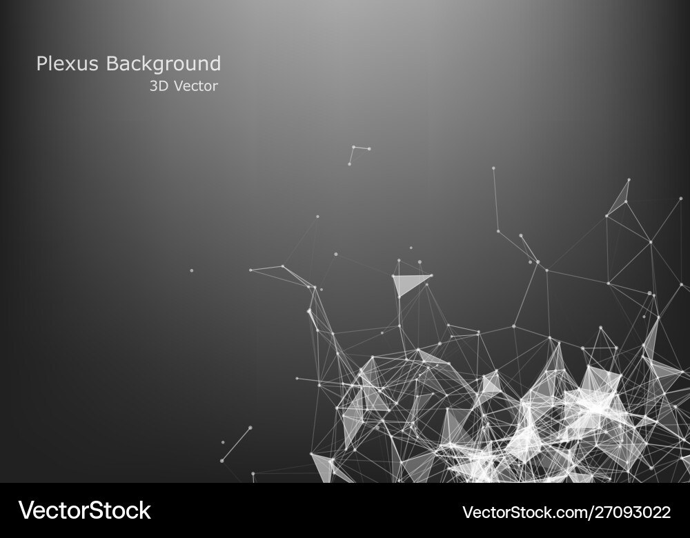 Abstract illuminated particles and lines plexus Vector Image