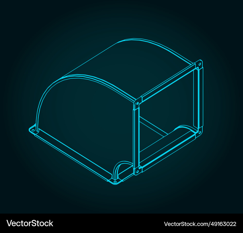 Angular duct pipe blueprint vector image