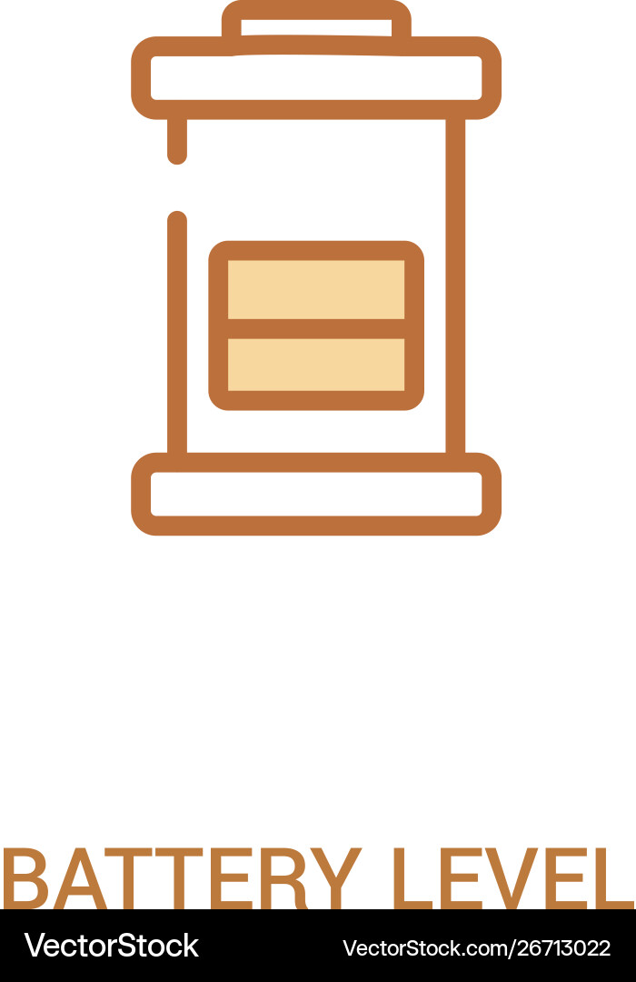 Battery level concept 2 colored icon simple line Battery level concept 2 colored icon simple line vector image