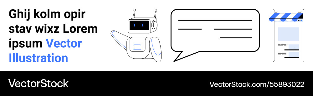 Chatbot interacting through speech bubble Vector Image