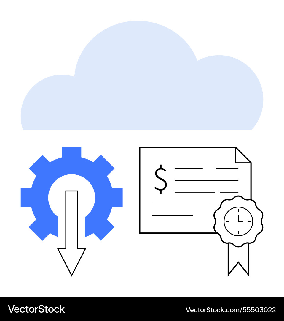 Cloud technology with automation and certification Cloud technology with automation and certification vector image