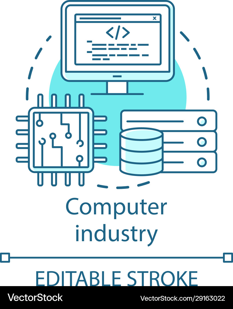 Computer Hardware & Software Icon vector image