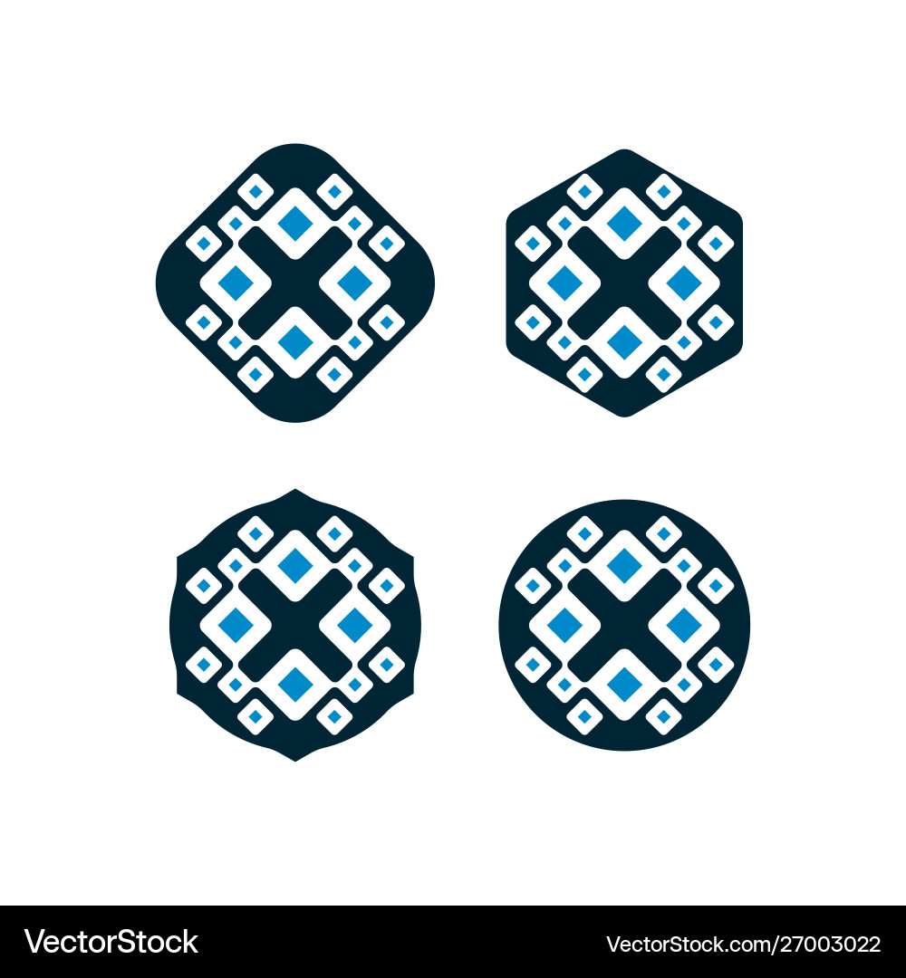 Design patterns in dark blue and light Vector Image