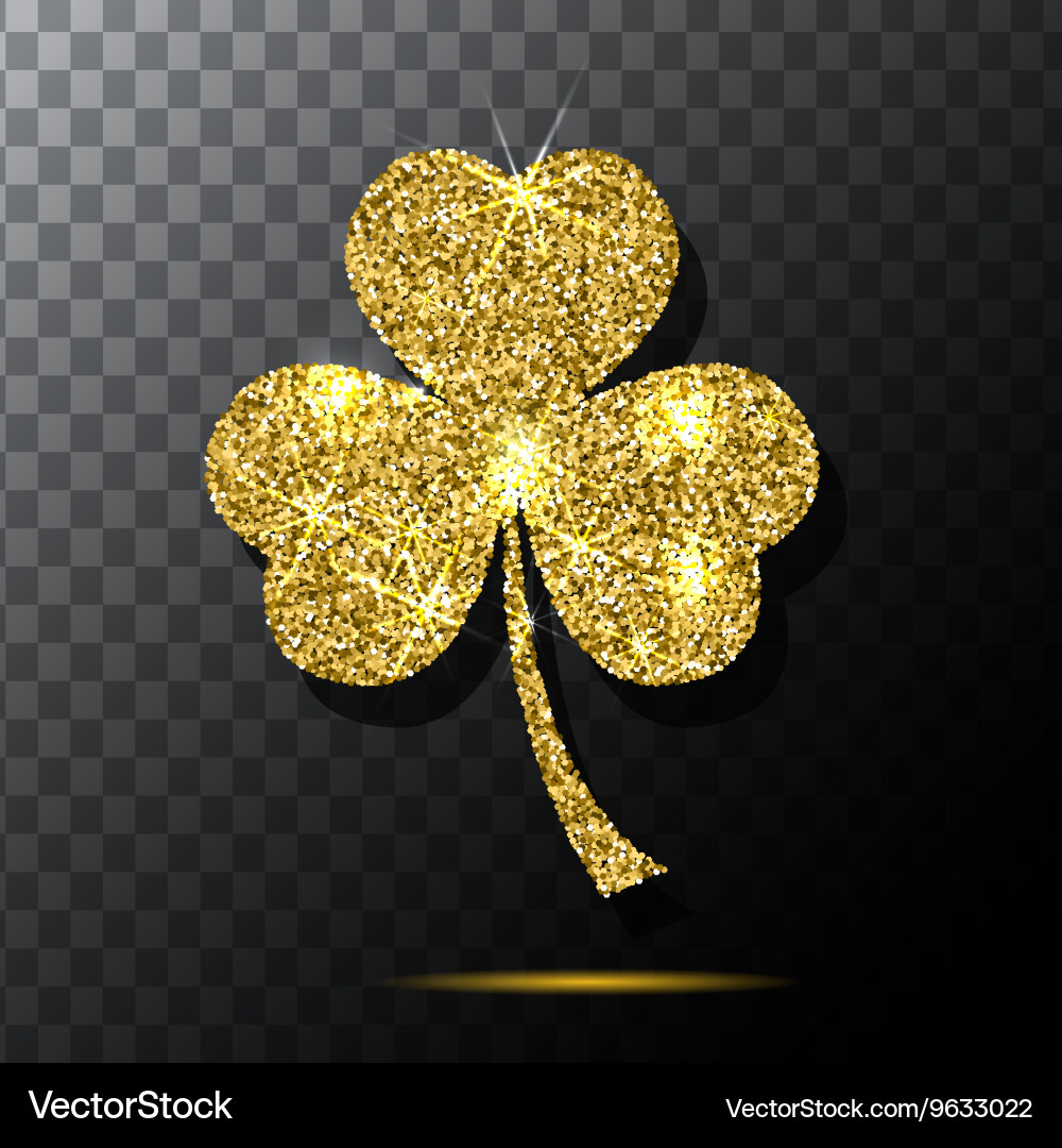 Glitter object clover for patrick s day design vector image
