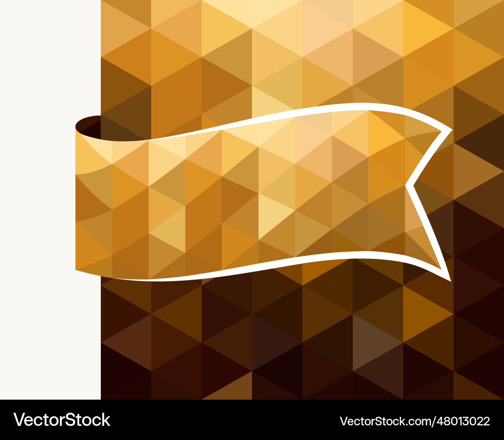 Golden triangular tag waving flag with shadow Golden triangular tag waving flag with shadow vector image