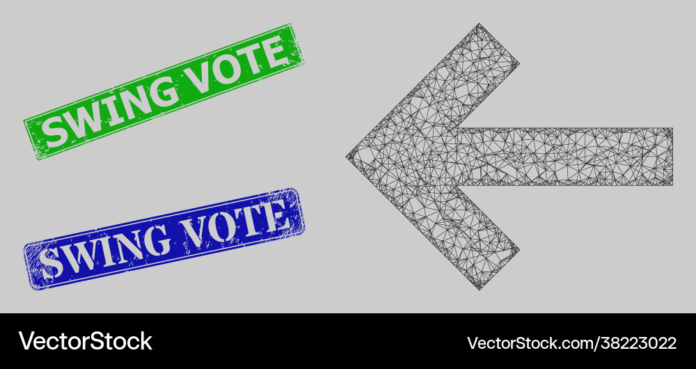 Grunge swing vote imprints and net left direction Grunge swing vote imprints and net left direction vector image