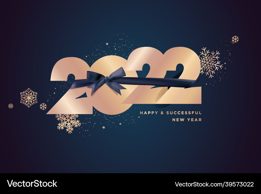 Happy new year 2022 greeting card Happy new year 2022 greeting card vector image