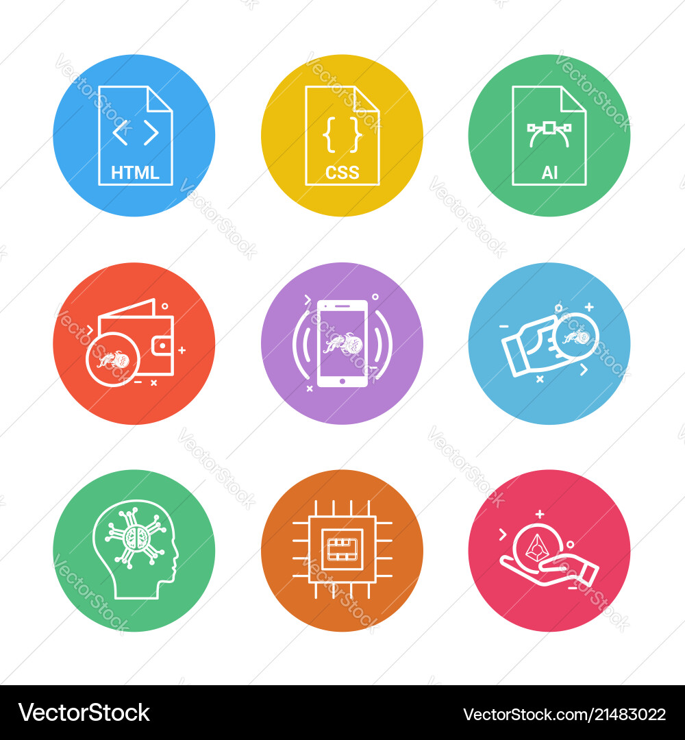 Html css ai wallet mobile crypto currency vector image