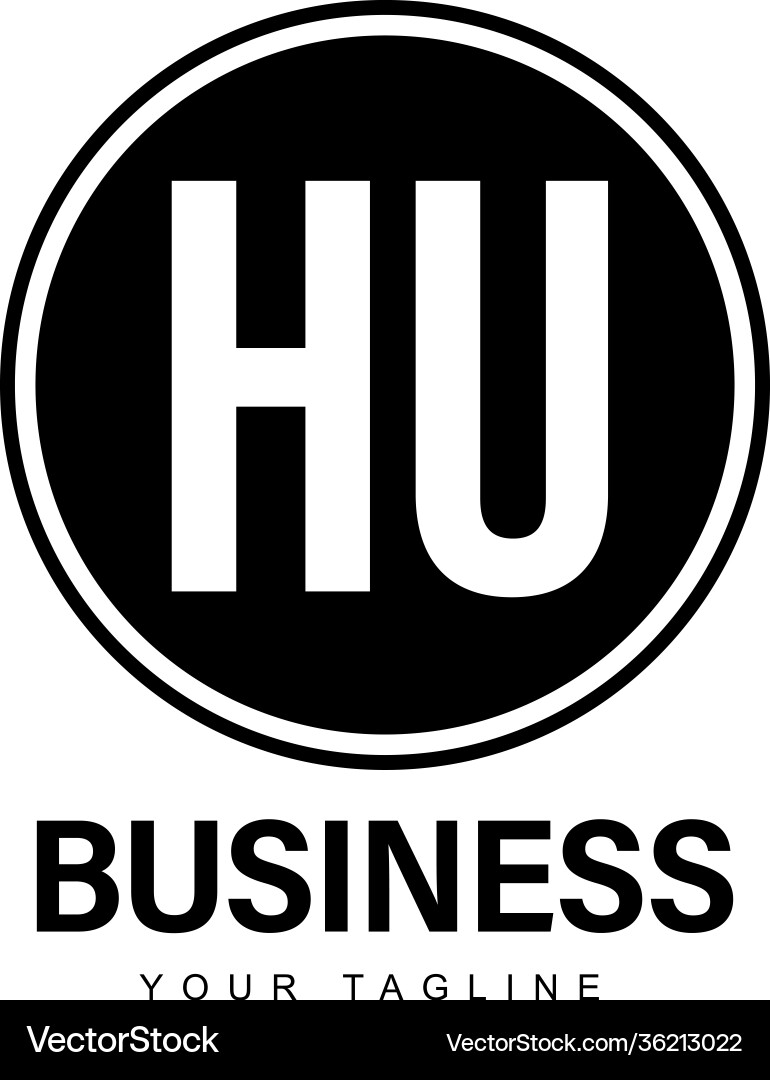 Hu initial a logo design with abstract style Hu initial a logo design with abstract style Vector Image