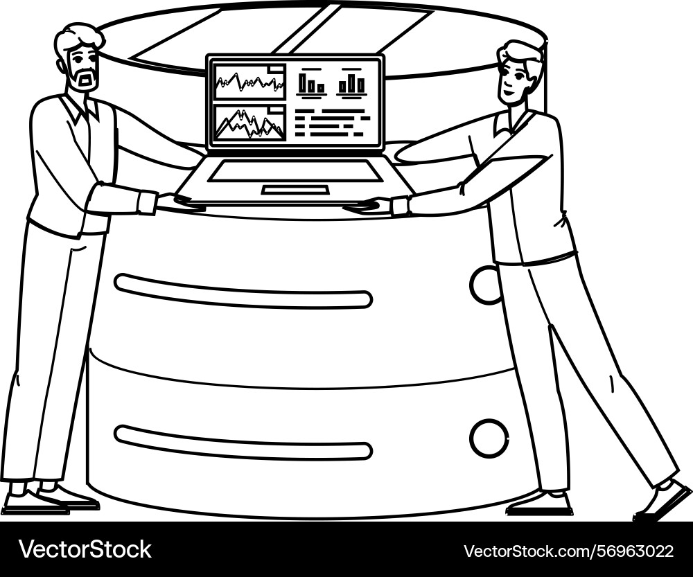 Monitoring server console Monitoring server console vector image