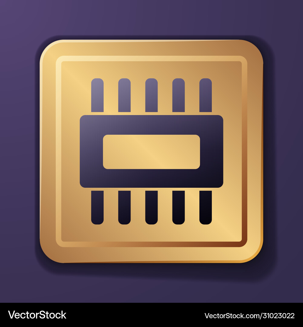 Purple computer processor with microcircuits cpu vector image