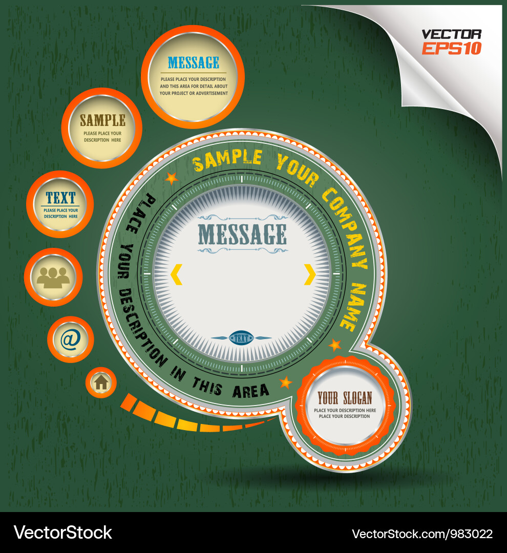 Retro Clock Circle Vector Image