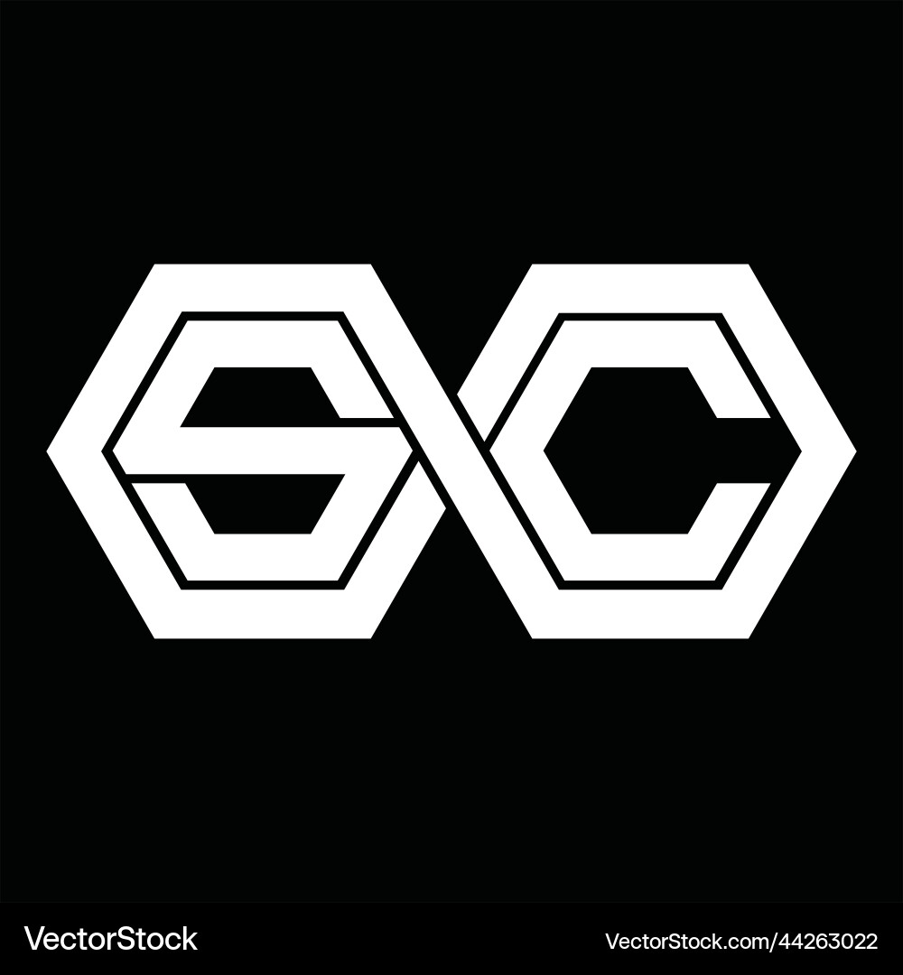 Sc logo monogram with hexagon template Vector Image