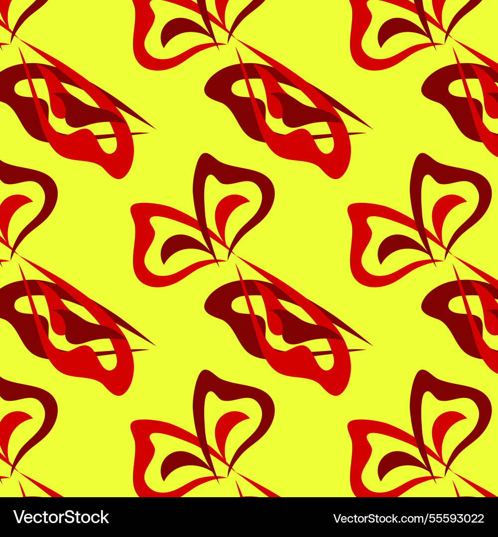 Seamless pattern of abstract rounded shapes in red Vector Image