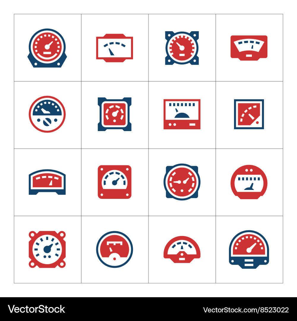 Set color icons of meter vector image