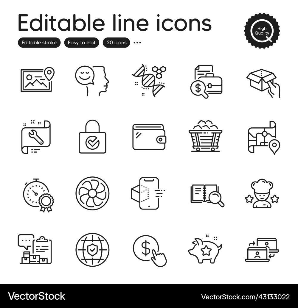 Set of technology outline icons contains Set of technology outline icons contains vector image
