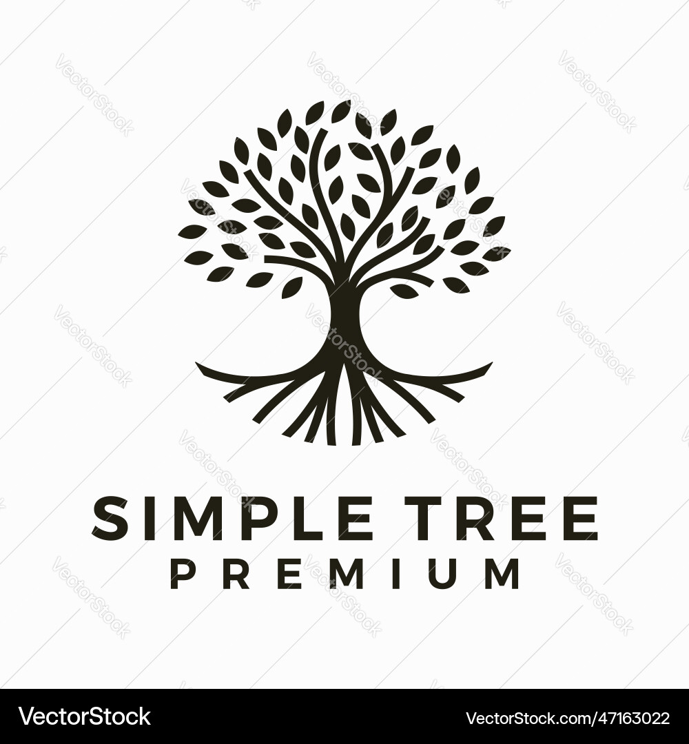 Simple tree template Vector Image