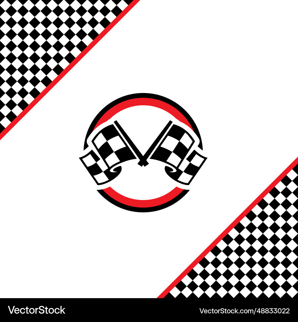 Two checkered racing linear diagonal vector image