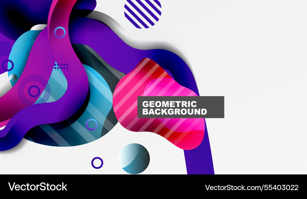 Vibrant abstract background overlapping shapes Vector Image