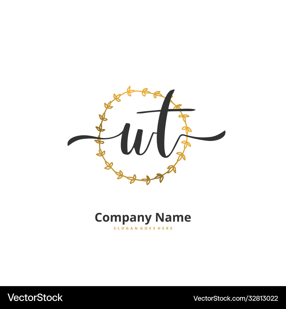W t wt initial handwriting and signature logo W t wt initial handwriting and signature logo Vector Image