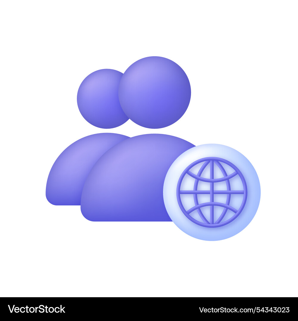 3d profile globe network 3d profile globe network vector image
