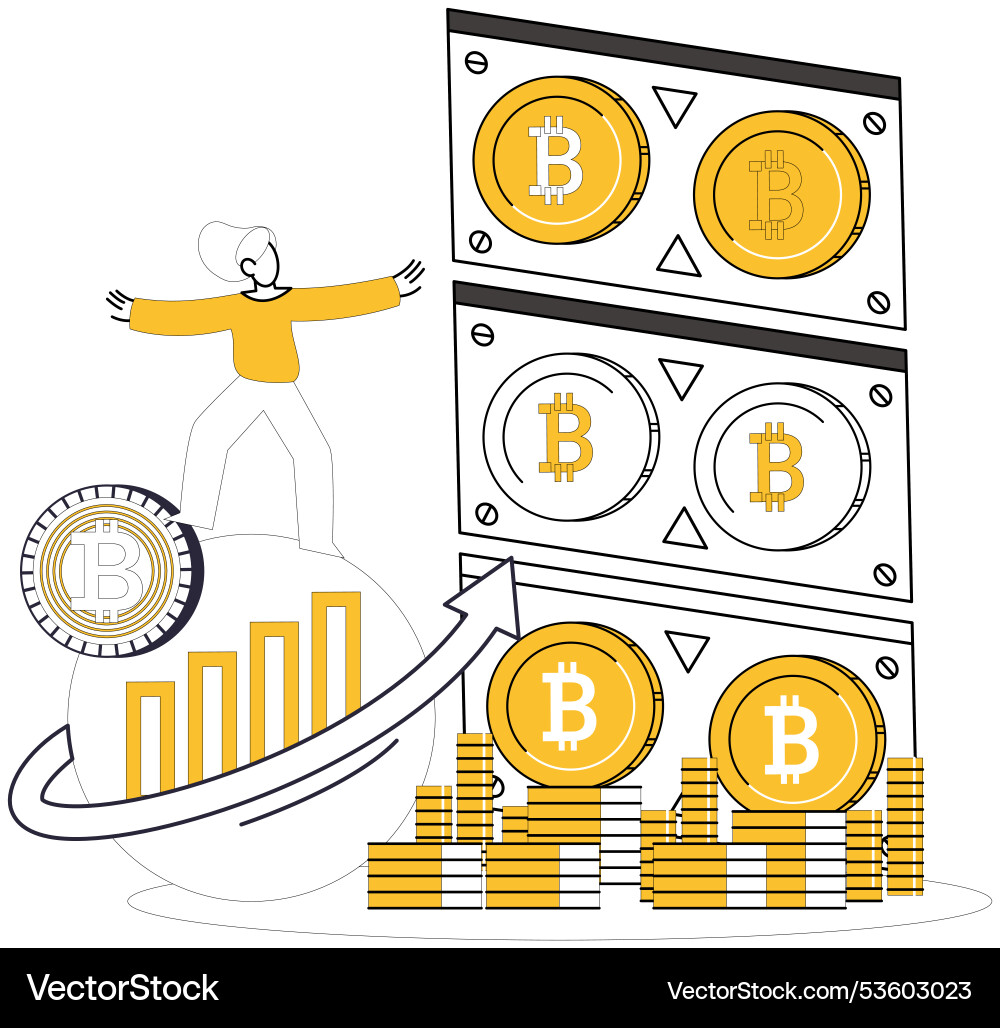 Bitcoin mining cryptography guardian safeguards Bitcoin mining cryptography guardian safeguards vector image