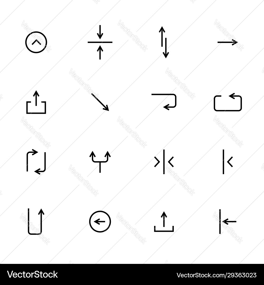 Black arrows icon set pointers for navigation Black arrows icon set pointers for navigation vector image